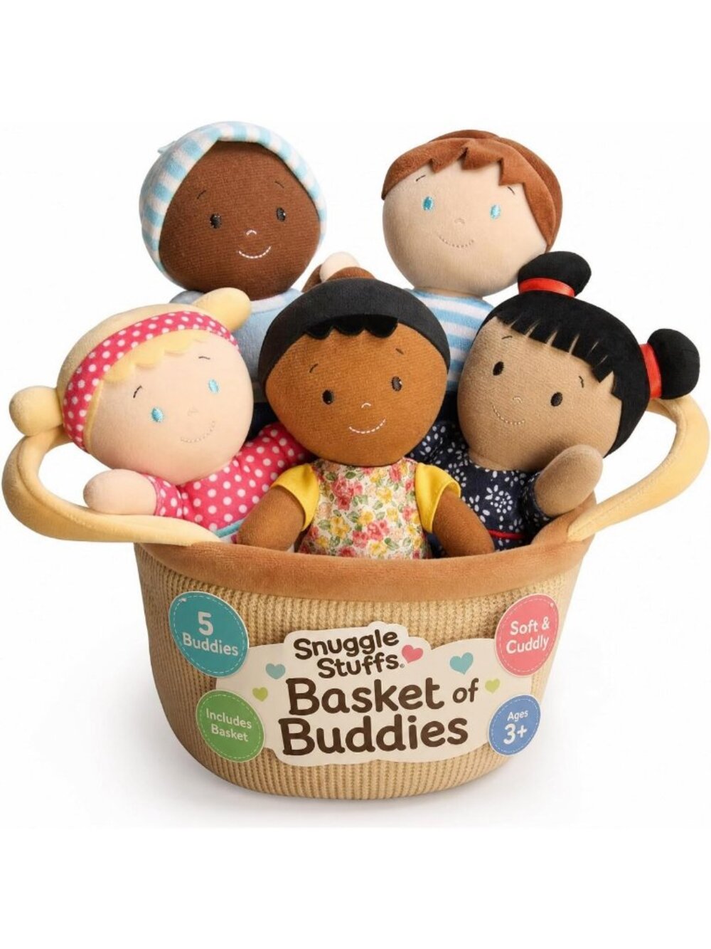 Diverse Plush Dolls Set of 5 | Soft Multicultural Toys for Toddlers & Preschool